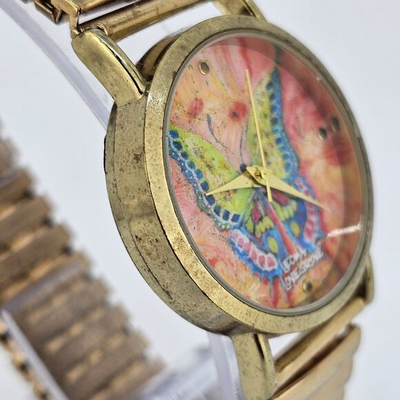 Leoma Lovegrove Women's Watch 34MM Butterfly Dial Gold Bracelet 6" New Battery - Picture 4 of 12